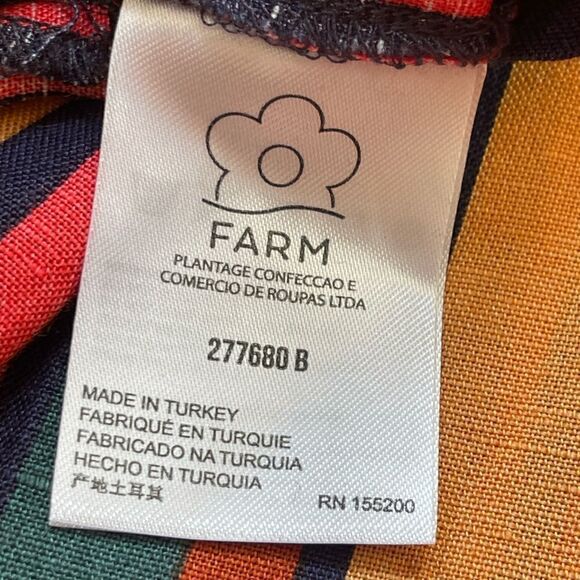 Farm Rio Anthropologie Striped  Wide Leg linen blend Pants Size NWT. M - Picture 9 of 10